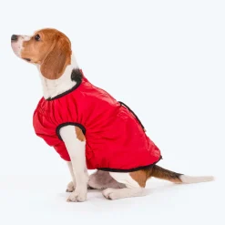 HUFT Inside Out Reversible Dog Jacket - Olive Green/Red