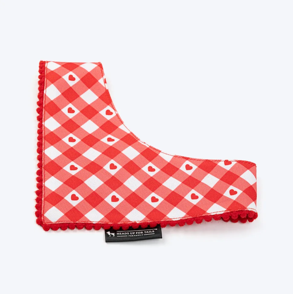 HUFT Jingle Hearts Scarf For Pets - Red & White