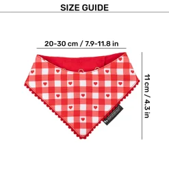 HUFT Jingle Hearts Scarf For Pets - Red & White