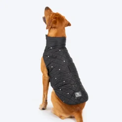HUFT Luxe Stud Quilted Jacket For Dogs - Black