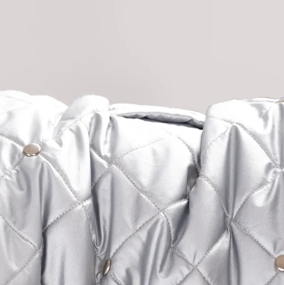 HUFT Luxe Stud Quilted Jacket For Dogs - Silver