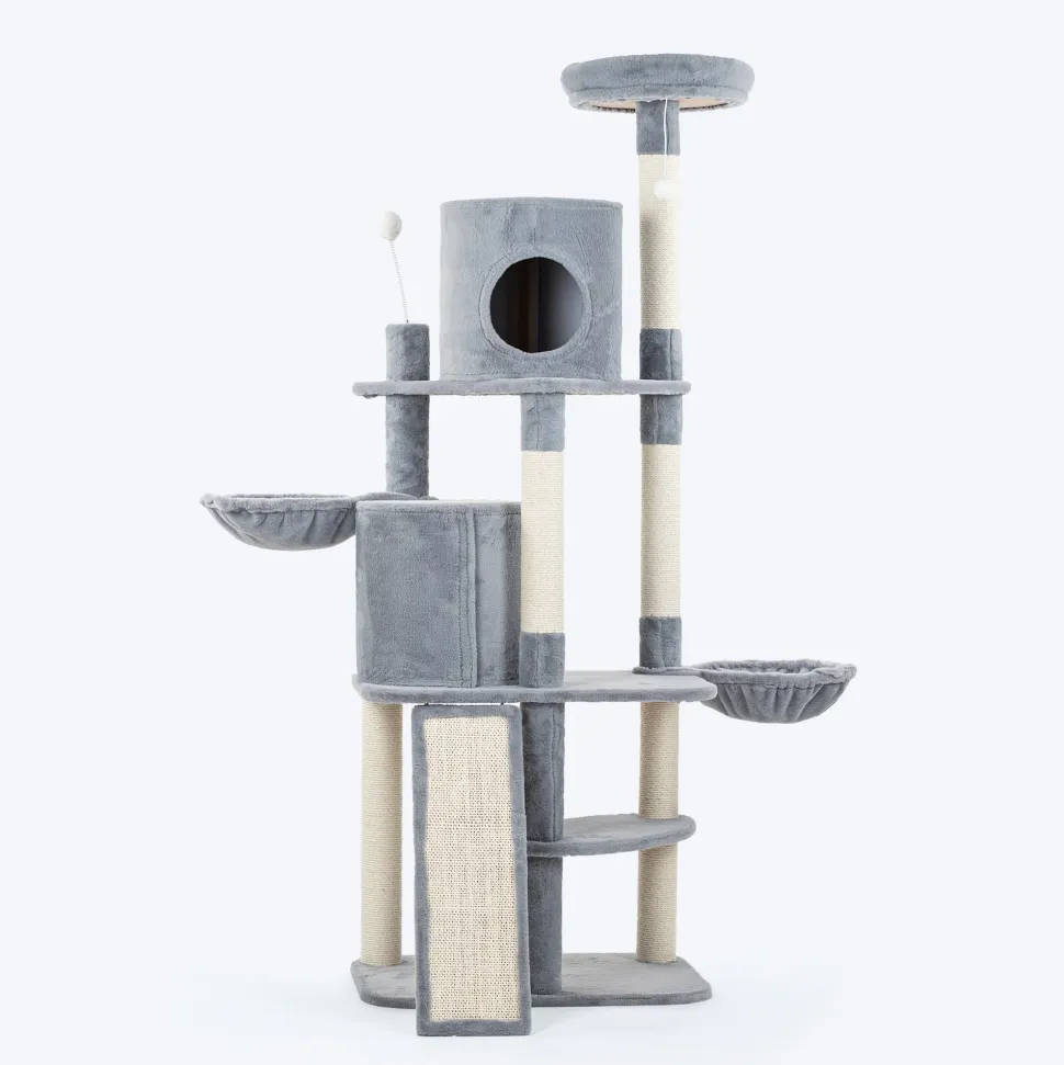 HUFT Meowtrix Tower Multipurpose Cat Tree - Grey