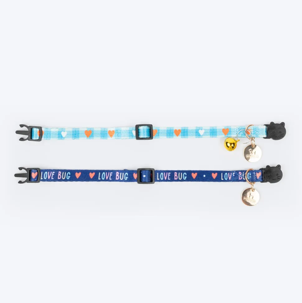 HUFT Meowvelous Collars For Cat - Dark Blue & Pastel Blue