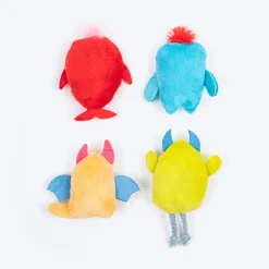 HUFT Mini Monsters Plush Toys For Cat - Pack of 4