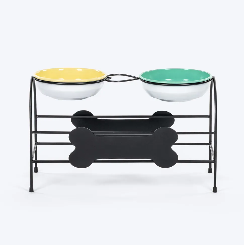 HUFT Pawlicious Double Diner For Dog - Multicolor