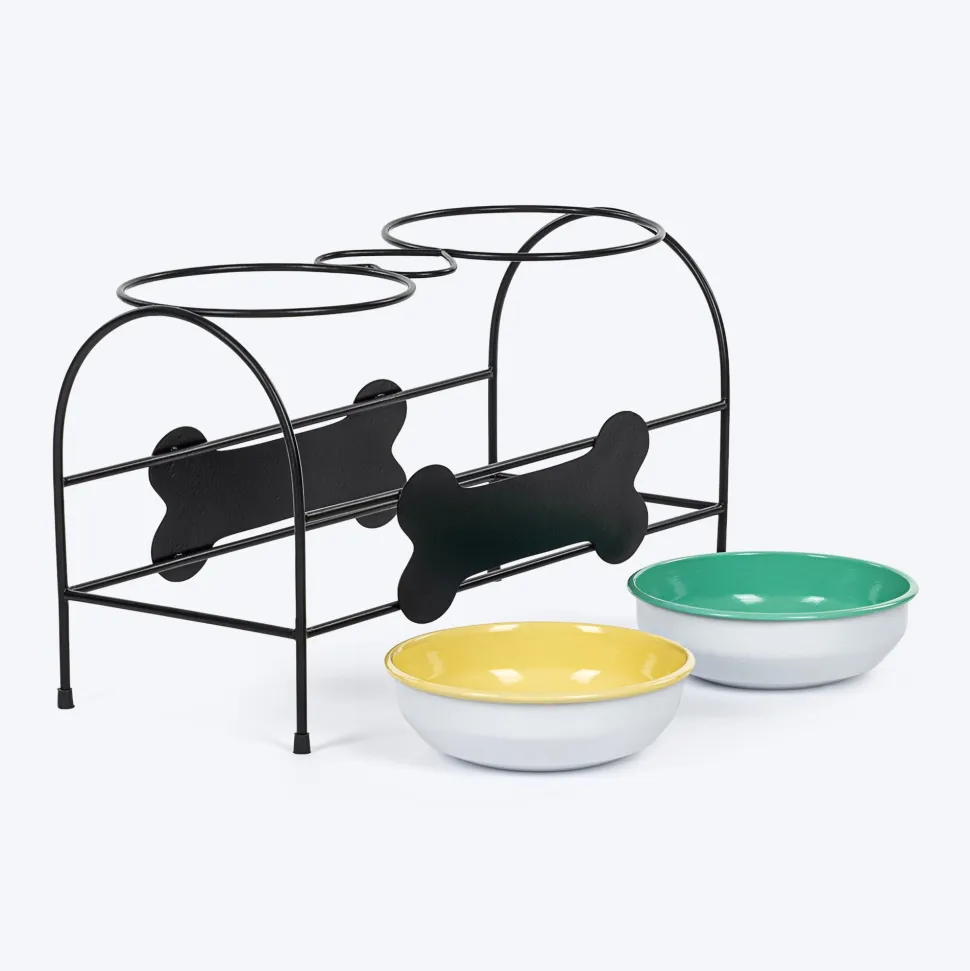 HUFT Pawlicious Double Diner For Dog - Multicolor