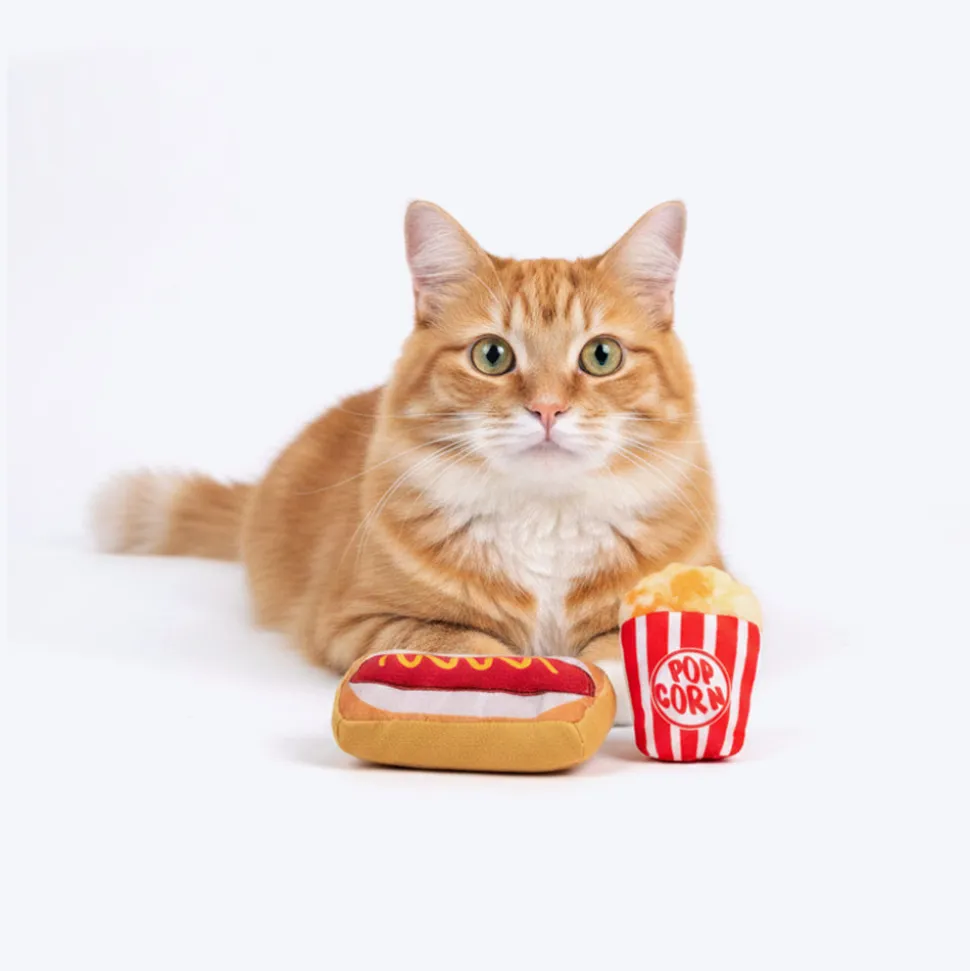 HUFT Pawrty Snacks Plush Toys With Catnip For Cat - Multicolor - Set Of 2