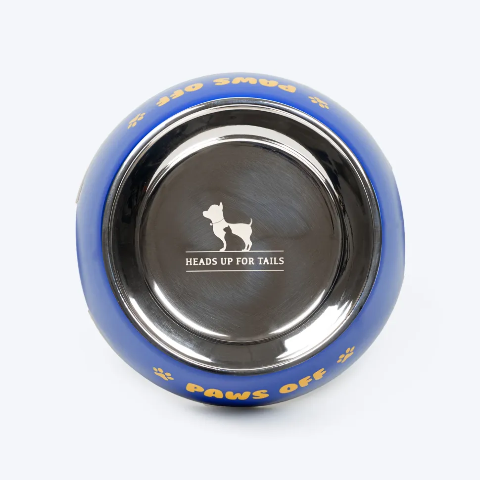 HUFT Paws Off Printed Melamine Bowl for Dogs - Blue