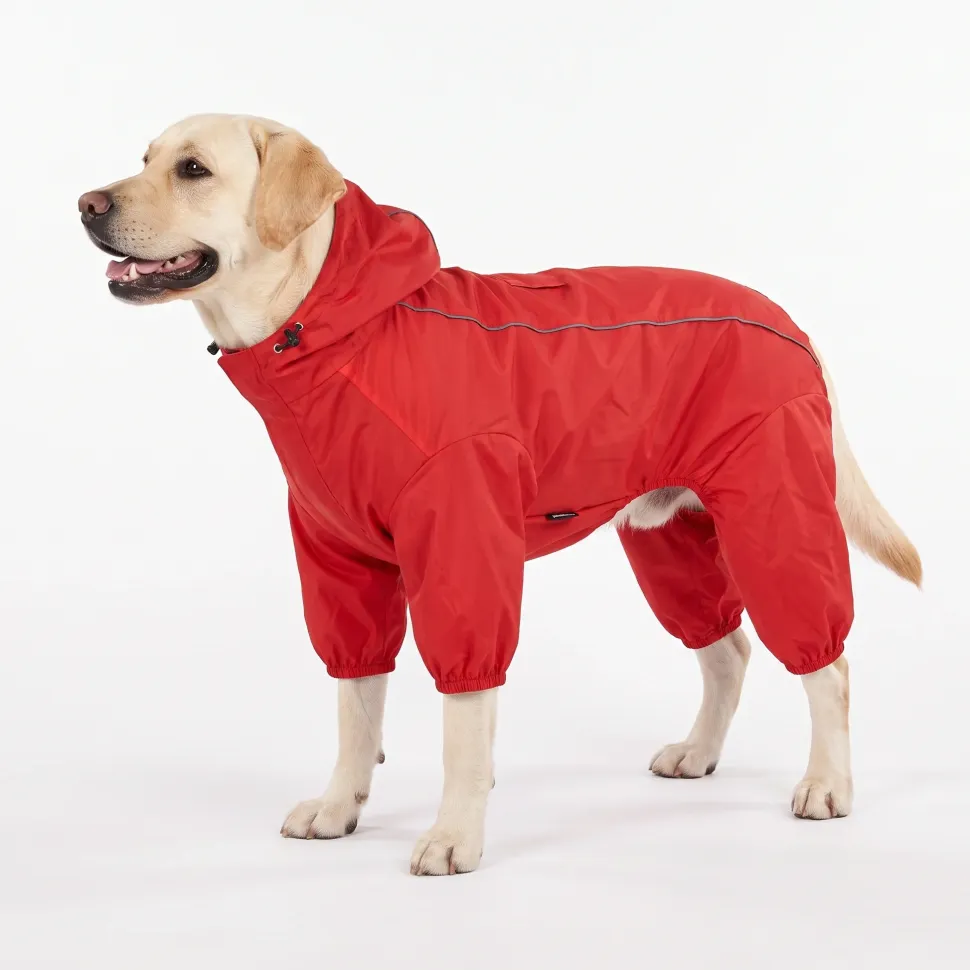 HUFT Puddle Jumper Full Coverage Raincoat For Dog - Red