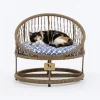 HUFT Purrfect Snuggle Elevated Bed With Cushion For Cat - Brown
