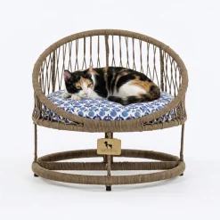 HUFT Purrfect Snuggle Elevated Bed With Cushion For Cat - Brown