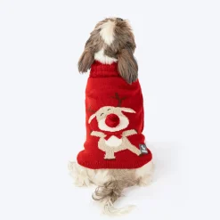 HUFT Rudolph's Red-Nose Sweater For Small Dog - Red