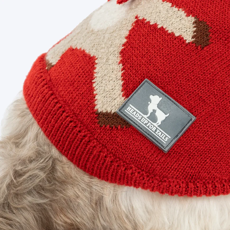 HUFT Rudolph's Red-Nose Sweater For Small Dog - Red