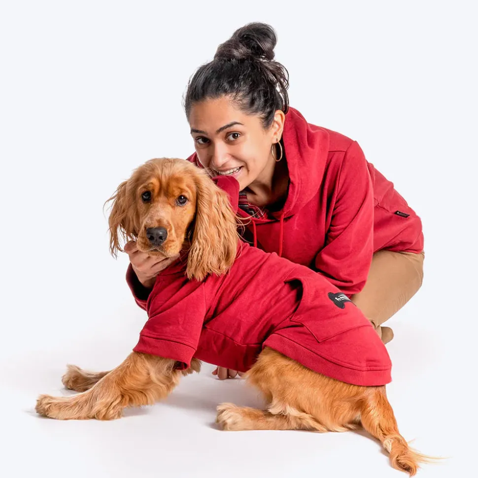 HUFT Solid Sweatshirt for Hoomans - Maroon