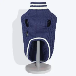 HUFT Striped Cable Knit Dog Sweater - Navy