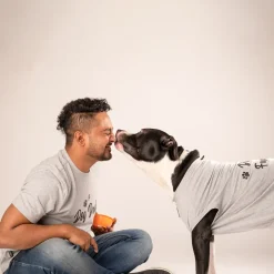 HUFT Twinning - Dog Dad T-Shirt For Humans - Grey with Black Print