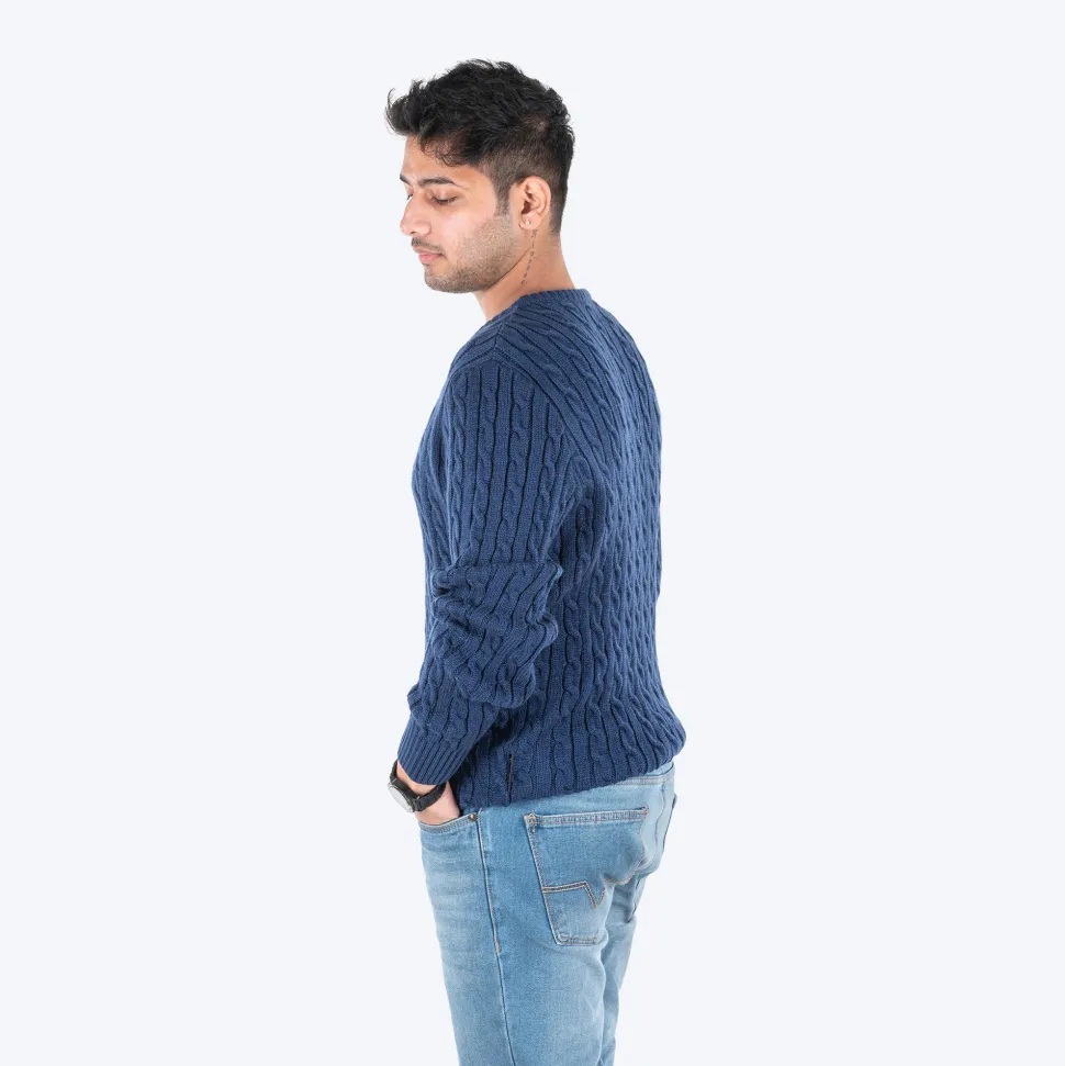 HUFT Twinning Classic Sweater For Hoomans - Lazuli Blue