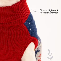 HUFT Winter Miracle Sweater For Dogs - Red & Blue