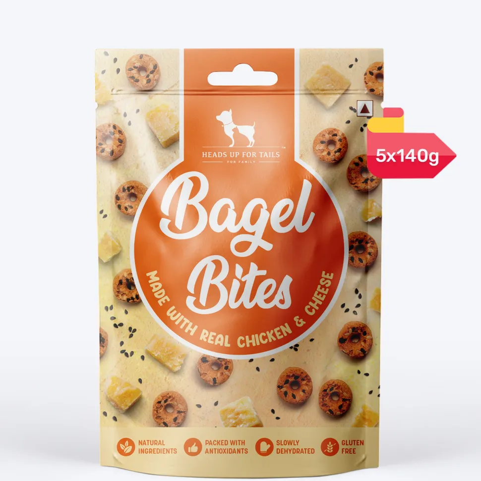 HUFT Bagel Bites Made With Real Chicken & Cheese Treat For Dog - 140 gm