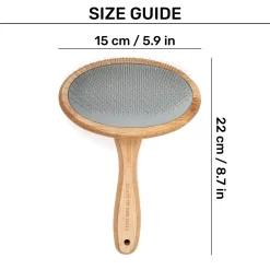 HUFT Bamboo Slicker Brush For Dog & Cat - L