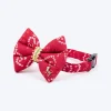 HUFT Bandhani Breeze Bowtie With Strap For Dog - Red