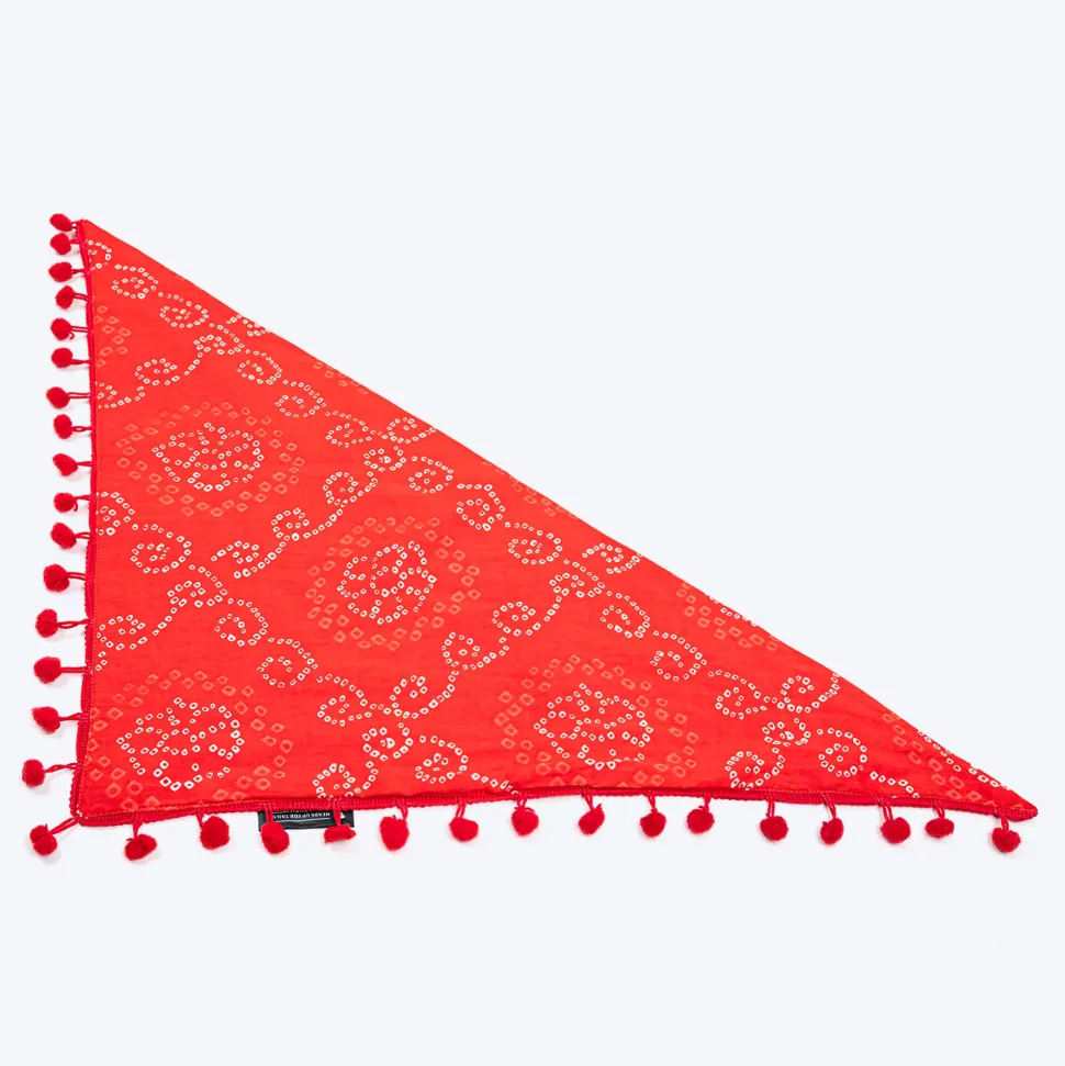 HUFT Bandhani Breeze Knot Bandana For Dog - Red