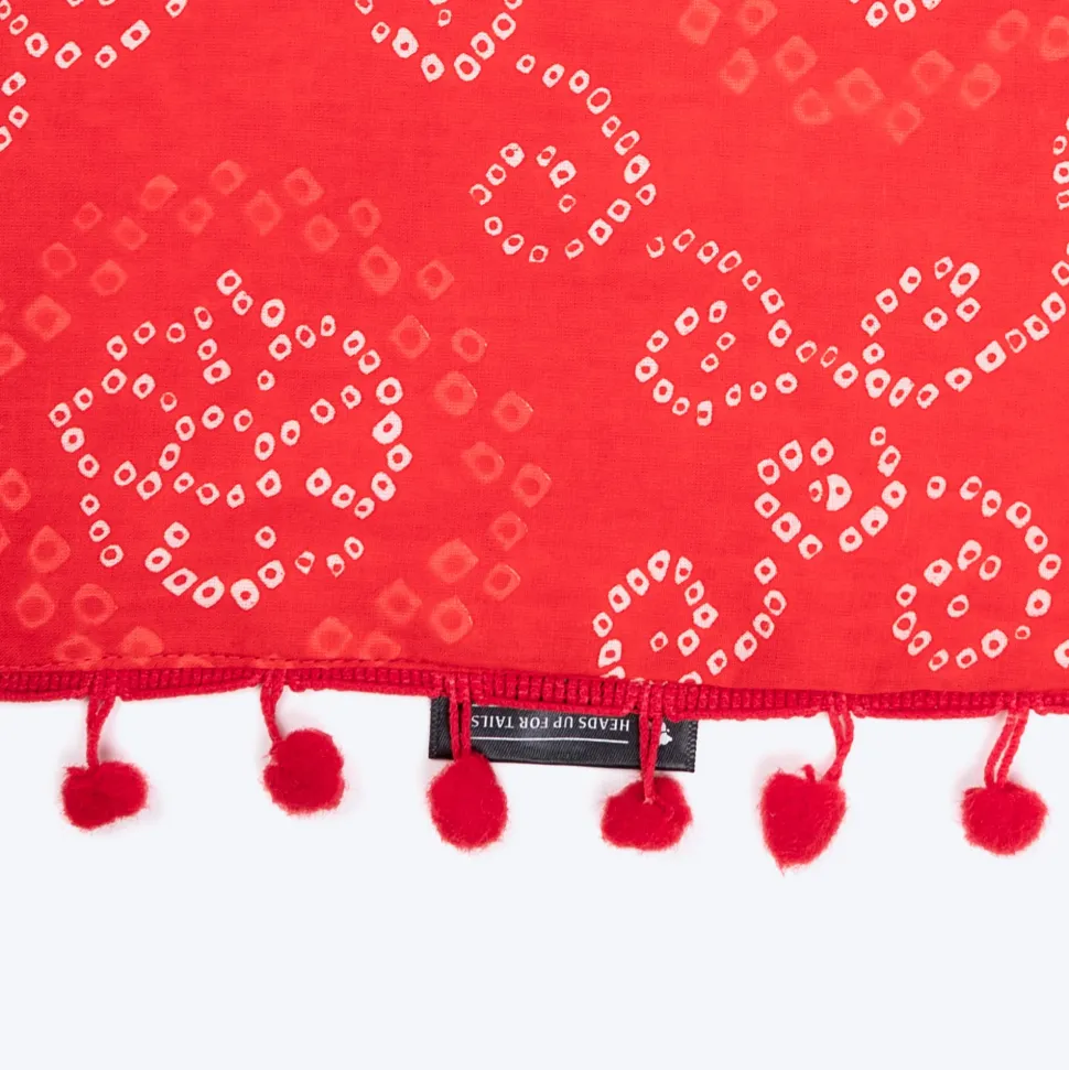 HUFT Bandhani Breeze Knot Bandana For Dog - Red