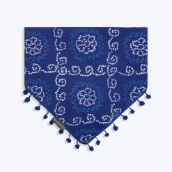 HUFT Bandhani Breeze Knot Bandana For Dog - Blue
