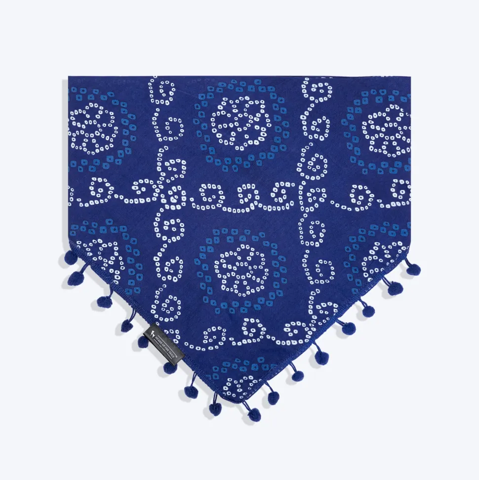 HUFT Bandhani Breeze Knot Bandana For Dog - Blue