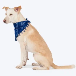 HUFT Bandhani Breeze Knot Bandana For Dog - Blue