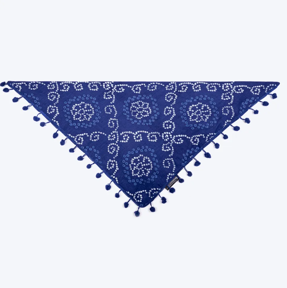 HUFT Bandhani Breeze Knot Bandana For Dog - Blue