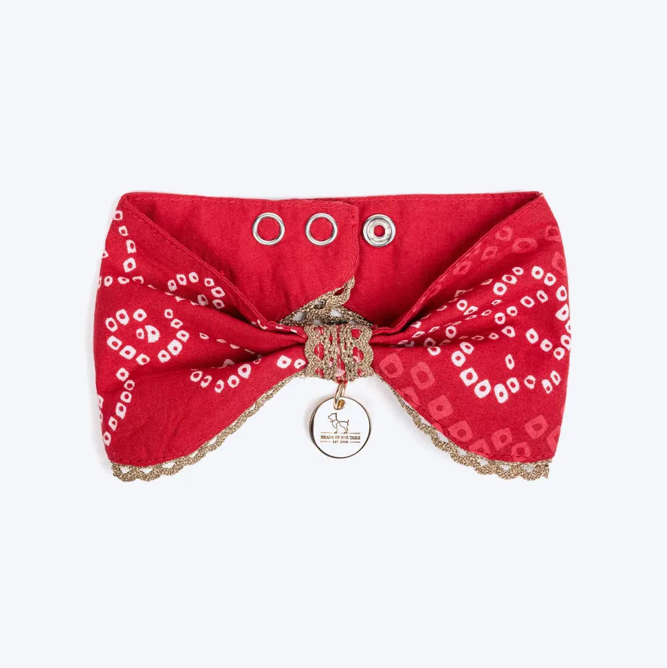 HUFT Bandhani Breeze Scarf For Dog & Cat - Red