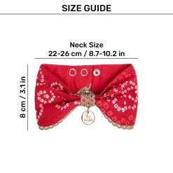 HUFT Bandhani Breeze Scarf For Dog & Cat - Red