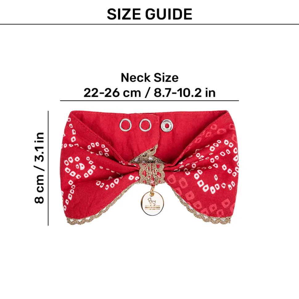 HUFT Bandhani Breeze Scarf For Dog & Cat - Red