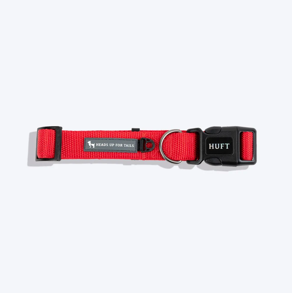 HUFT Basics Dog Collar - Crimson Red