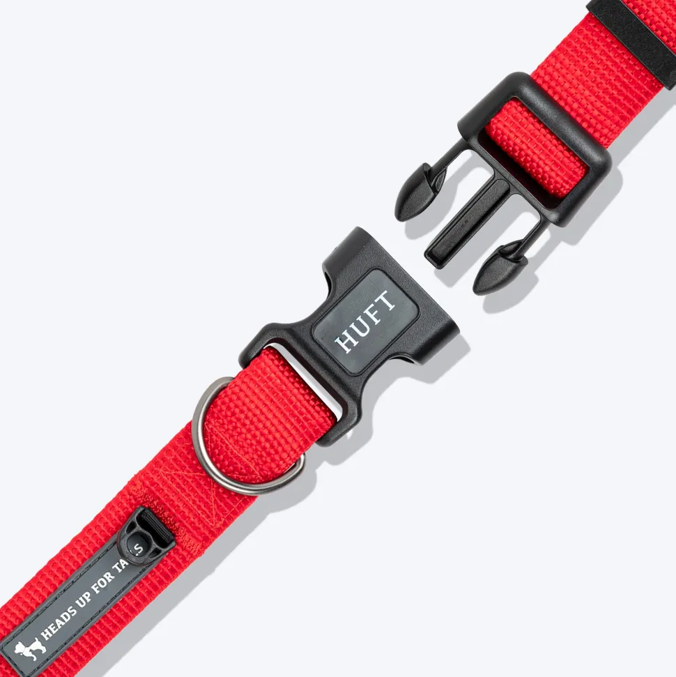 HUFT Basics Dog Collar - Crimson Red