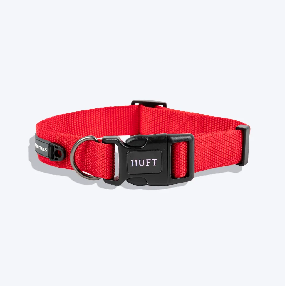 HUFT Basics Dog Collar - Crimson Red