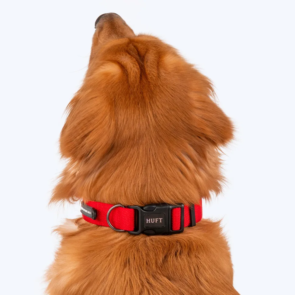 HUFT Basics Dog Collar - Crimson Red