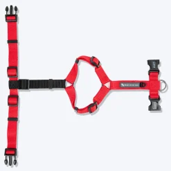 HUFT Basics Dog H-Harness & Leash Set - Crimson Red