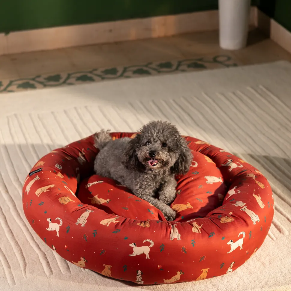 HUFT Bloom Buddies Donut Bed For Dog - Rust