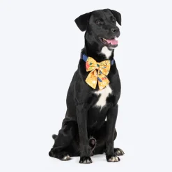 HUFT Blooming Days Printed Lady Bow Tie for Dog - Yellow
