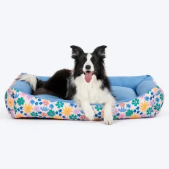 HUFT Bloomscape Lounger Bed For Dog - Blue