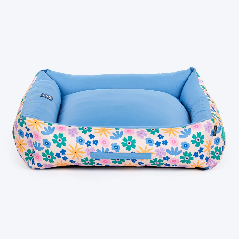 HUFT Bloomscape Lounger Bed For Dog - Blue