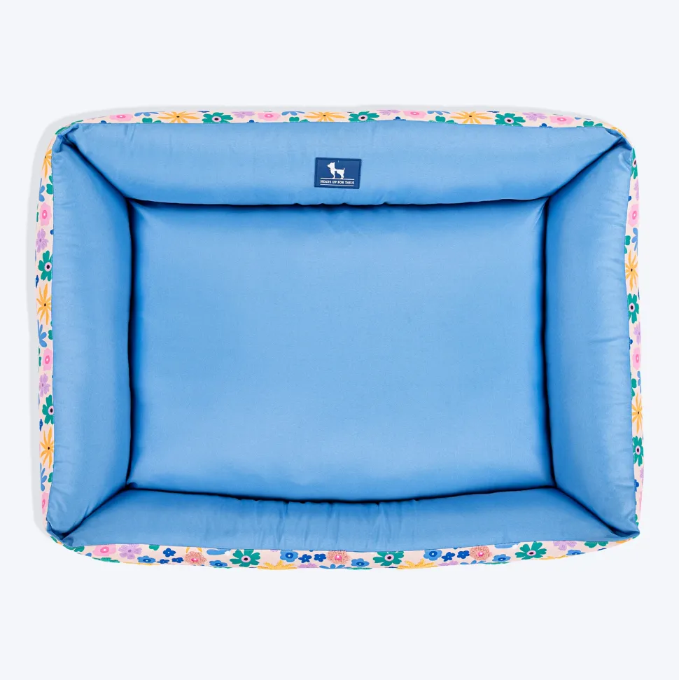 HUFT Bloomscape Lounger Bed For Dog - Blue