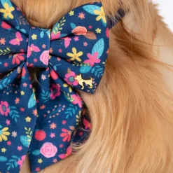 HUFT Bloomscape Printed Lady Bow Tie for Dog - Navy