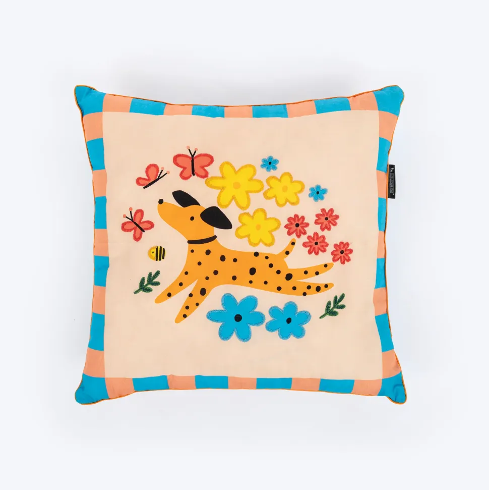 HUFT Blossom Paws Cushion For Pet Lovers - Multicolor