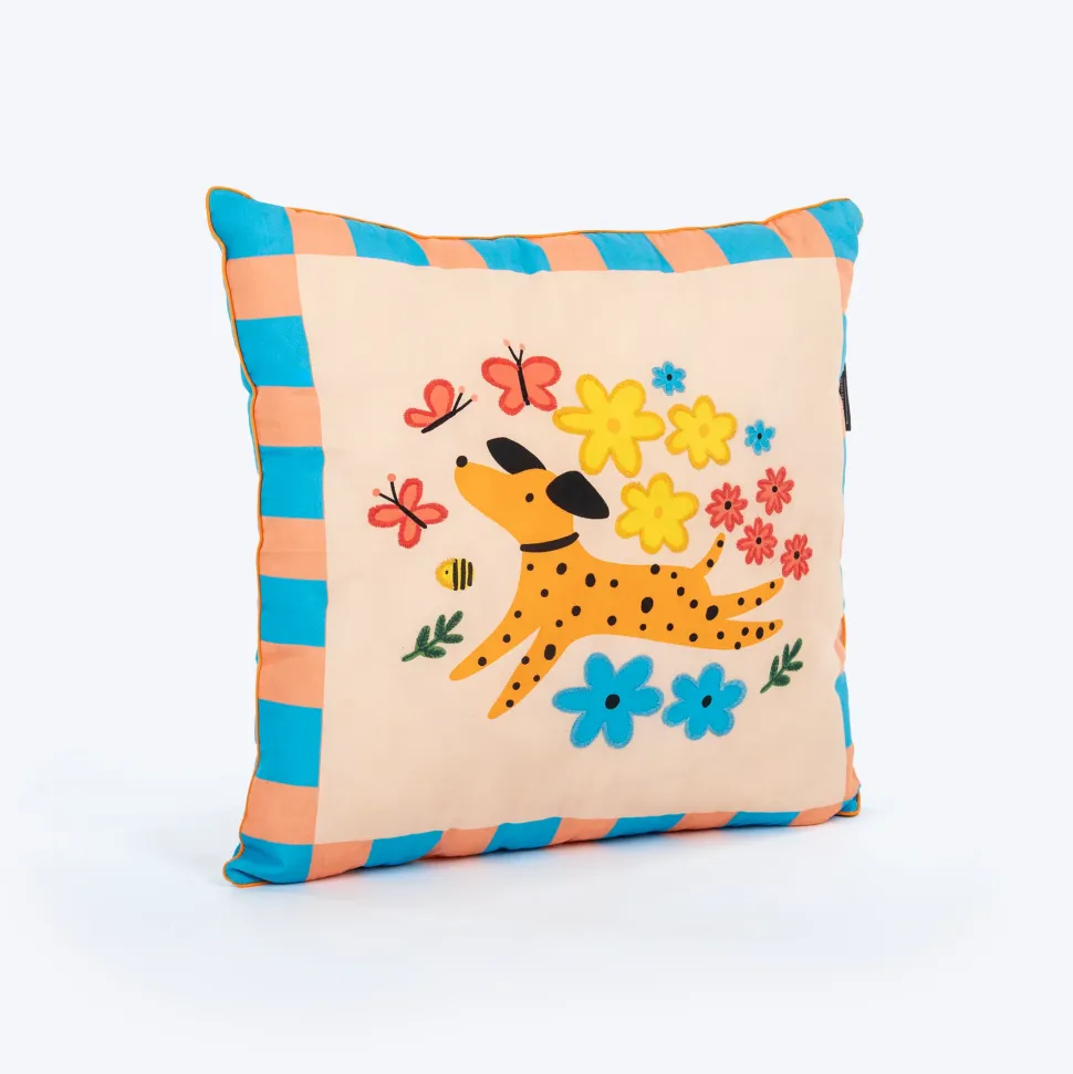 HUFT Blossom Paws Cushion For Pet Lovers - Multicolor