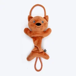 HUFT Bungee Fox Squeaky Plush Toy For Dog - Rust