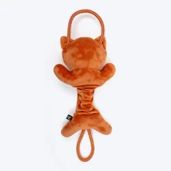 HUFT Bungee Fox Squeaky Plush Toy For Dog - Rust