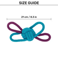HUFT Butterfly Knot Rope Toy For Dog - Blue & Purple